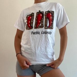 White vintage chili pepper tee